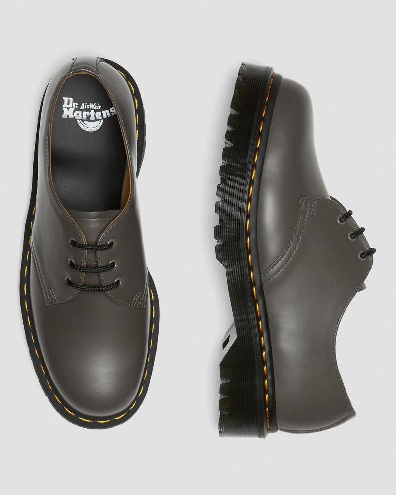 Dr Martens 1461 Bex Smooth Leren Oxford Schoenen Heren Khaki Grijs | NL 229KOR